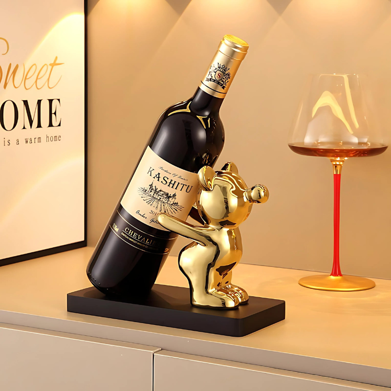 Sculptural Bear Mini Wine Display