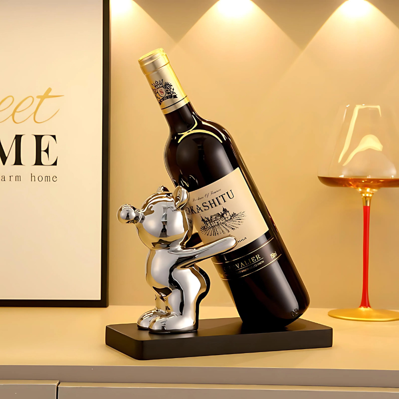 Sculptural Bear Mini Wine Display