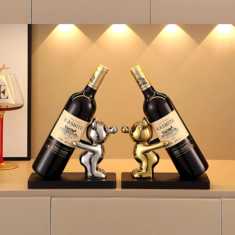 Sculptural Bear Mini Wine Display